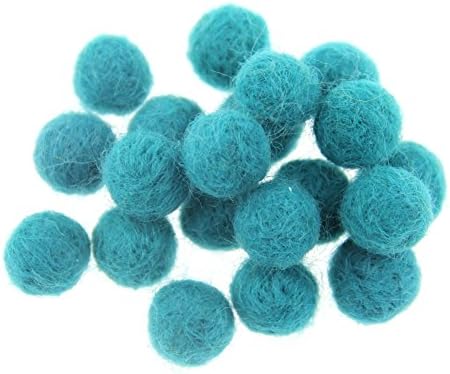 Needle Felt Balls Pure Wool Beads Dry Felted Balls 15mm Handmade DIY Crafts 20pcs (Turquoise) by Zasy