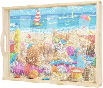 EWJRNSF Diamond Art Kits for Adults Wooden Serving Trays with Handles by EWJRNSFDiamondPainting