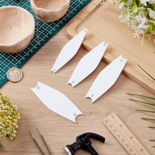 FINGERINSPIRE 4 Pcs Pottery Trimming Textured Art Tools With 4-18 Scale 4 Styles Acrylic Clay Wedging Board Set for Ceramics, Sculpting & Carving White Pottery Foot Shaper & Prep Tools for Clay Crafts - Image 4