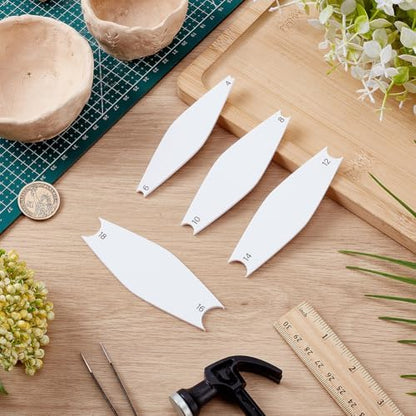 FINGERINSPIRE 4 Pcs Pottery Trimming Textured Art Tools With 4-18 Scale 4 Styles Acrylic Clay Wedging Board Set for Ceramics, Sculpting & Carving White Pottery Foot Shaper & Prep Tools for Clay Crafts - Image 4