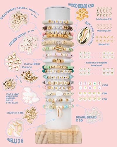 Deinduser Bracelet Making Kit, 7200pcs Clay Beads, 24 Colors 2 Boxes Beads for Bracelets, Clay Bead Bracelet Making kit with Letters, Numbers, Spacers, Ideal Gifts for Holidays - Image 3