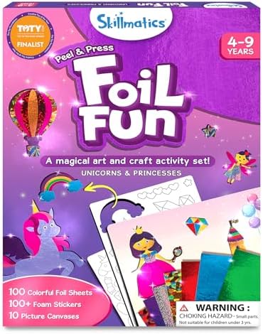 Skillmatics Foil Fun Unicorns & Princesses, Foil Art & Craft, Gift for Kids by Skillmatics