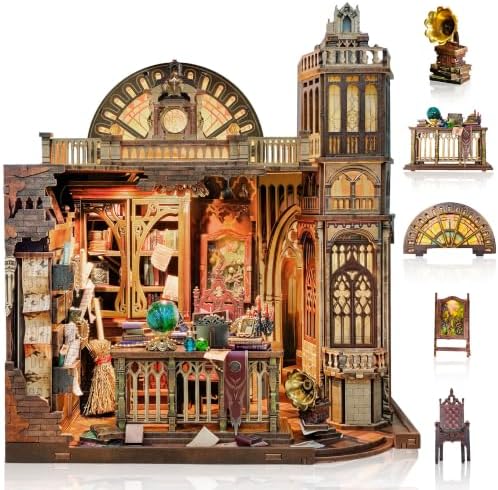 CRIOLPO Book Nook Kits for Adults DIY Miniature House Kit with LED Lights by CRIOLPO
