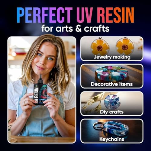 CRAFT RESIN 1000g UV Resin Kit Hard Type Low Viscosity – Crystal Clear and No-Yellowing UV Resin Glue for DIY, Jewelry Making, Molds Casting and Polymer Clay Projects - Fast Cure Under UV Light - Image 2