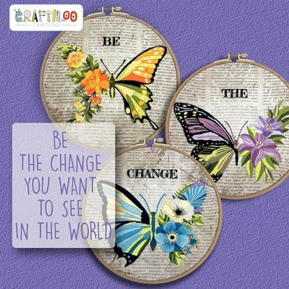 Butterflies Embroidery Kits for Adults - Stamped Beginner Hand Embroidery - Image 6