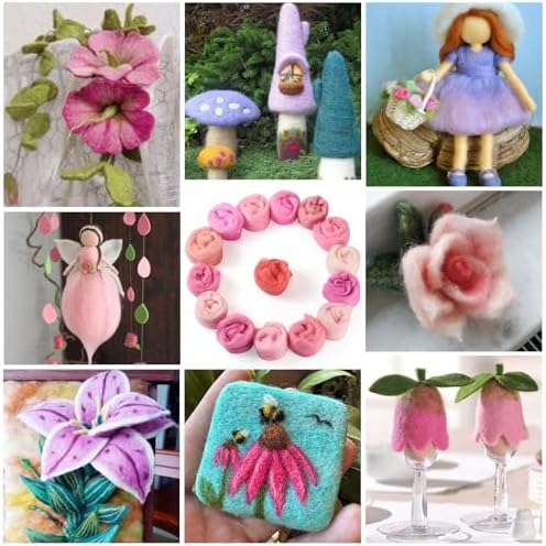 75G Needle Felting Wool Pink Wool Roving for Needle Felting Multicolor Soft Spinning Wool Bulk for Felting DIY Crafts Hand Spinning Supplies - Image 2