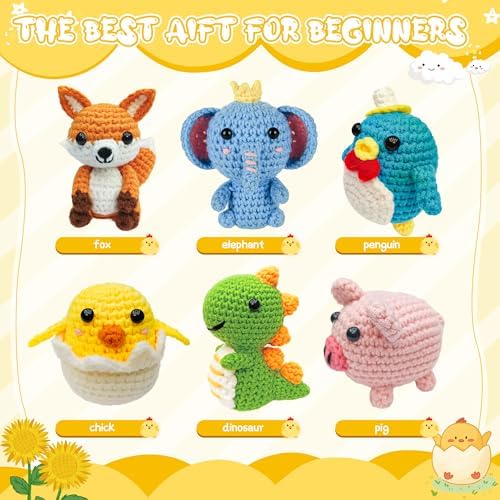 Mobelixy 6PCS Crochet Kit for Beginners, 2026 Christmas Knitting Kit with Step-by-Step Video Tutorials, Beginner Crochet Kit for Adults (Green) - Image 3