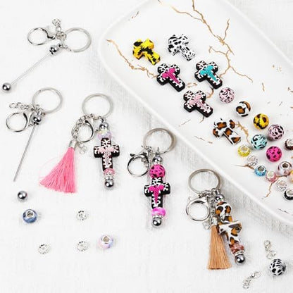 Beadable Keychain Kit with Silicone Beads, Beadable Keychain Bars - Image 5