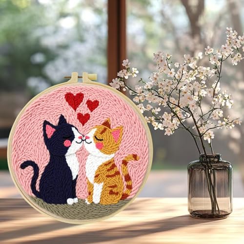 ZuoAnLF Punch Needle Kit Beginners Adults, DIY Easy Animal Embroidery Set for Starter Art Craft, Needling Punching Project with Patterns, Tools, Yarns, Hoop, Instruction - Image 6