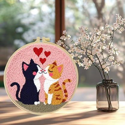 ZuoAnLF Punch Needle Kit Beginners Adults, DIY Easy Animal Embroidery Set for Starter Art Craft, Needling Punching Project with Patterns, Tools, Yarns, Hoop, Instruction - Image 6