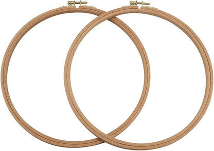 2 Pack 9 Inch Wood Embroidery Hoop, Guofa 23CM Beech Wood Cross Stitch Hoops, Hanging Hoop Frame for Decoration