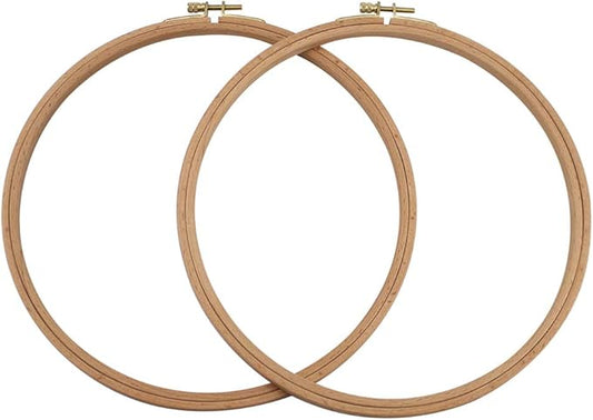 2 Pack 9 Inch Wood Embroidery Hoop, Guofa 23CM Beech Wood Cross Stitch Hoops, Hanging Hoop Frame for Decoration