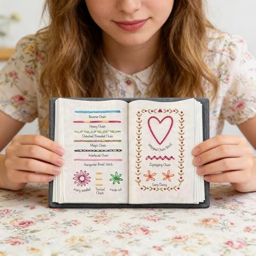 86 Pcs Embroidery Stitch Book Kit Beginner Sewing Stitch Practice Set - Image 4