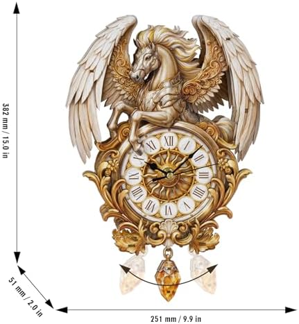 3D Wooden Puzzle for Adults - Winged Steed Clock - Image 4