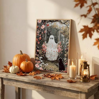 Halloween Paint by Numbers Kit for Adults-Ghost,DIY Oil Painting 10x12In - Image 7