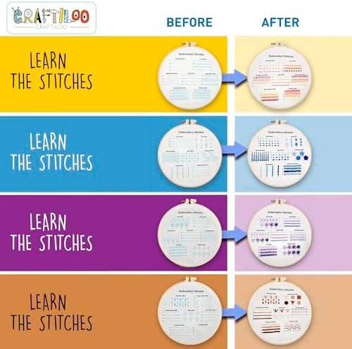 Practice Embroidery Kit for Beginners - Learn Stitches Sampler Kit - Image 5