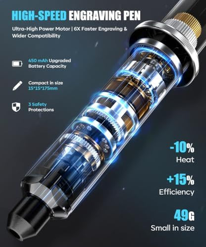 Vanlgs Engraving Pen for Metal Wood Glass Plastic Gift for Teens, Sliver - Image 3