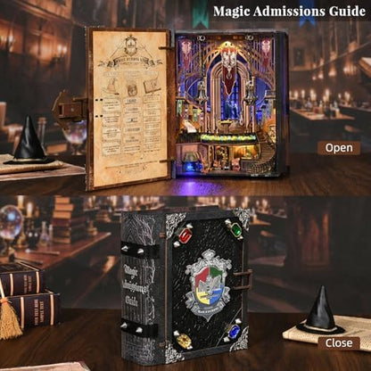 MiniCity Magic Admissions Book Nook Kit, DIY 3D Wooden Puzzle with LED - Image 5
