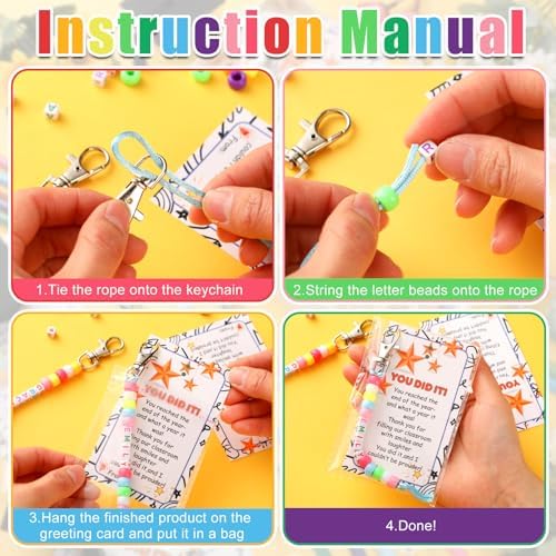 Suncalla 984 Pcs 24 Set End of Year Gift Keychain Making Kit Gift Crafts - Image 2