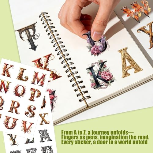 Alphabet Number Vinyl Stickers 50Sheets for Scrapbook Junk Journal Supplies - Image 2
