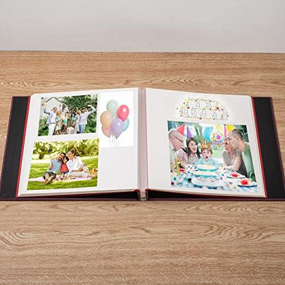 Large Photo Album Self Adhesive 4x6 8x10 10x12 13"x12.8" Magnetic Scrapbook Album 12.6"x11" Inch 60 Sticky Pages Linen Cover DIY Photo Album with A Metallic Pen and DIY Stickers(Purple) - Image 3
