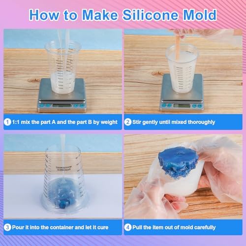 Silicone Mold Making Kit - 210oz Total 20A Liquid Silicone Rubber - Image 4