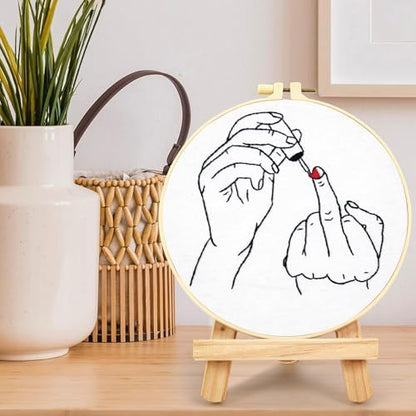 Crafmanoe Hand Embroidery Starter Kit for Beginners Adults, Counted Stamped Cross Stitch Kits for Adults Beginners, Easy Funny Embroidery Needlepoint Kits, Embroidery Fabric, Hoops and Video Tutorial - Image 5