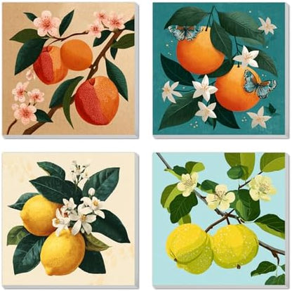 4 Pack Framed Paint By Numbers Kit for Adults Beginner Fruit Adult Paint By Number Kits on Canvas Green Plant Painting By Numbers for Adults with Frame Diy Painting Kits for Home Wall Art 8x8 Inch by Unknown