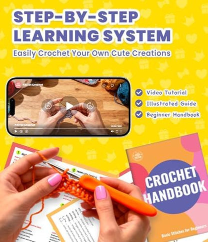 PAITIN Crochet Starter Kit – Easy DIY Craft Set for Adult Beginners, Handmade Yarn Art Project with Video Guidance (Dachshund) - Image 2