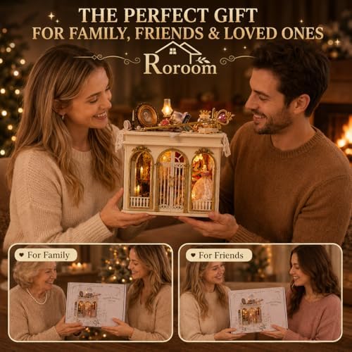 Roroom DIY Miniature House Kit, Dreamy Vanity Room Dollhouse Kit - Image 6