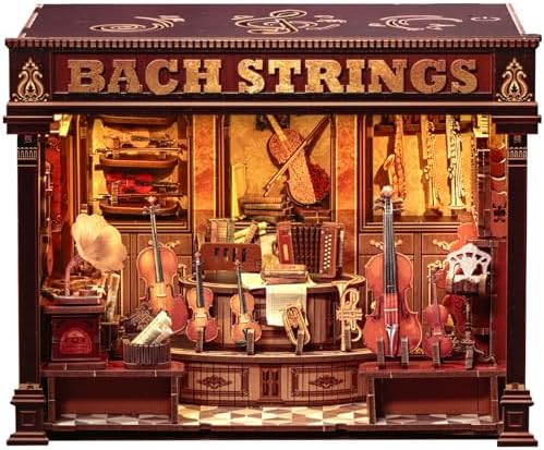 Cutefun Book Nook Kit - Musical Instrument Store Dollhouse Bookshelf Decor by Cutefun