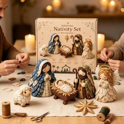 DIY Quilted Fabric Nativity Set Sewing Kit, Detailed Hand-Stitch Holy Family Manger Craft Set, Nativity Ornament Making Project for Home Display & Faith-Based Decor Creation for Adults，Type A - Image 3
