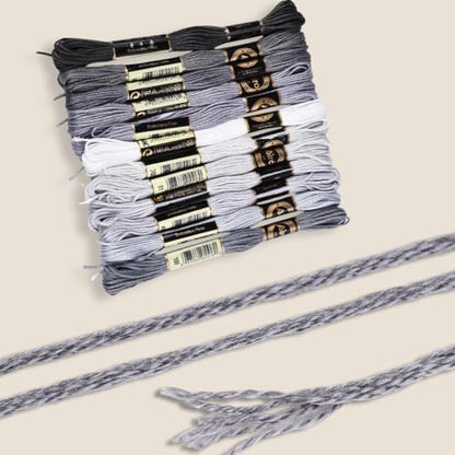 12 Skeins 6 Strands Grey Embroidery Cross Stitch Floss for Sewing - Image 5