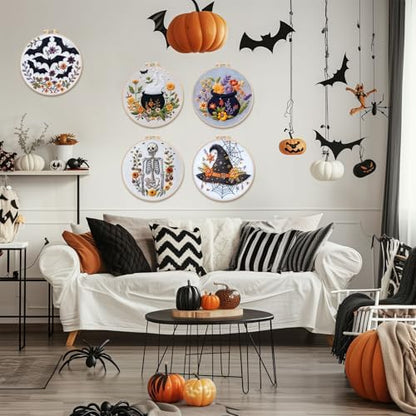 YOUDRN Halloween Embroidery Kit, Bat Halloween Cross Stitch Kit - Image 5