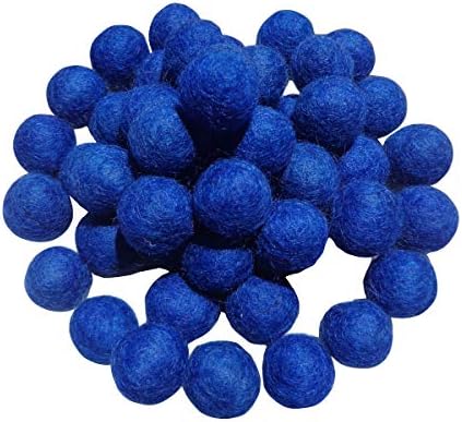 Elaine Room 2cm 20mm Wool Felt Balls Beads 100% Natural Wool Felting Woolen Felted Fabric for Home Decor Dream Catcher DIY Garland Crafts Handcrafts Project DIY (Royal Blue 50pcs) by Elaine+Room