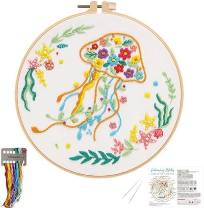 Louise Maelys Jellyfish Embroidery Kit for Beginners Adults by LouiseMaelys