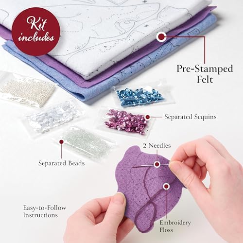 Bucilla Felt Applique 6 Piece Ornament Making Kit, Santa's Sea Life, Perfect for DIY Arts and Crafts Projects - Image 3