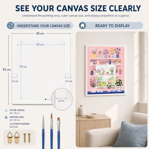 AuraDraw Flowers Paint by Numbers Kit for Adults Beginner, Flower Paint by Number Kits for Adults Canvas, Painting by Numbers Adult for Home Wall Decor(16x20inch) - Image 5