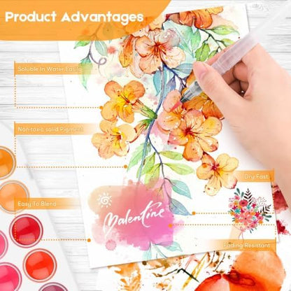 Taotree 48 Colors Watercolor Paint Set for Kids Adults Artist Painting - Image 5
