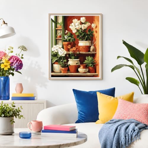 NXIKYO Plant Paint by Numbers Kit for Adults Beginner, Plants Shelves Adult Paint by Number Kits on Canvas, DIY Acrylic Oil Easy Painting by Numbers for Home Wall Decor 16 X 20 inch (Without Frame) - Image 6
