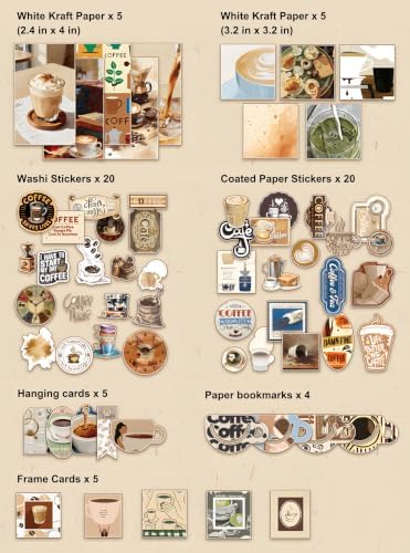 YagCu Coffee Scrapbook Kit, Vintage Junk Journal Supplies for Adults - Image 6