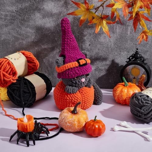ORIGACH 4 Set Halloween Witchy Cat Crochet Kit for Beginners - Image 5