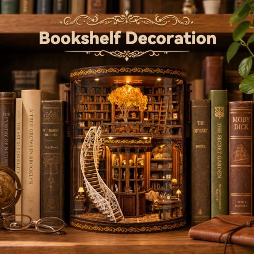 Book Nook Kit for Adults, 3D Wooden Puzzle DIY Miniature House LED Light - Image 6