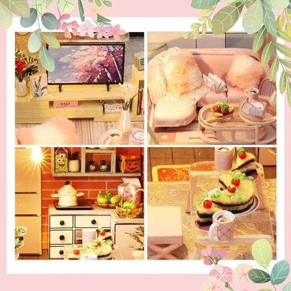 Flever Wooden DIY House Kit, Miniature with Furniture, Creative Craft Gift for Lovers and Friends (Blossom Stories) - Image 3