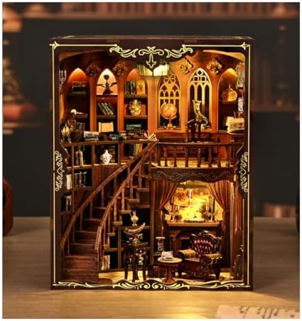 Book Nook Kit, DIY Book Nooks for Adults Bookshelf Decor Birthday Miniature and Furniture Dollhouse Creative Room Idea by Ahilmrn