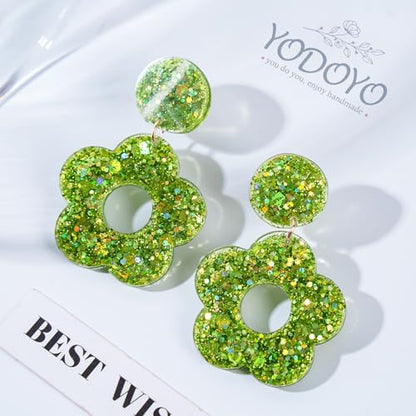 YODOYO Flower Earring Resin Molds, 3pcs Star Heart Pendant Silicone Mold - Image 6