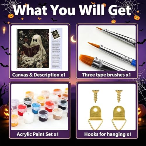 hkejoi Ghost Paint by Numbers Kit for Adults, 16x20 in - Image 6