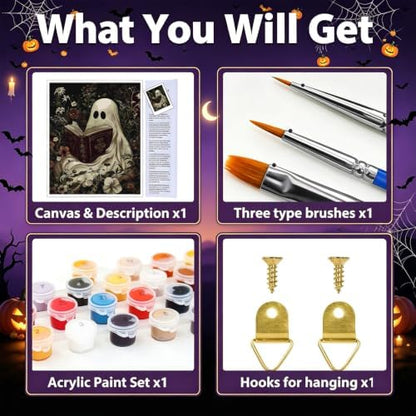 hkejoi Ghost Paint by Numbers Kit for Adults, 16x20 in - Image 6