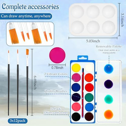 Ctosree 12 Sets Pre Drawn Canvas Kit for Painting,Summer Sunset,8 x 10 in - Image 4