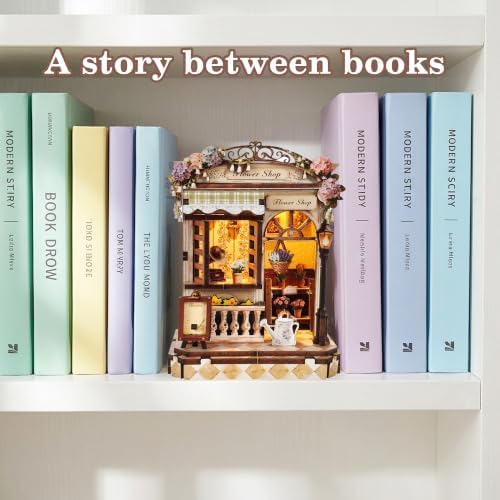 Book Nook Kit – DIY Miniature House 3D Puzzle with LED, 96-Piece Tiny House Dollhouse Kit for Bookshelf Decor, Unique Gift for Men Women Teens - Image 3